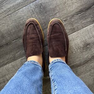 Loro Piana Summer Walk Chocolate Brown Suede Loafer 🤎